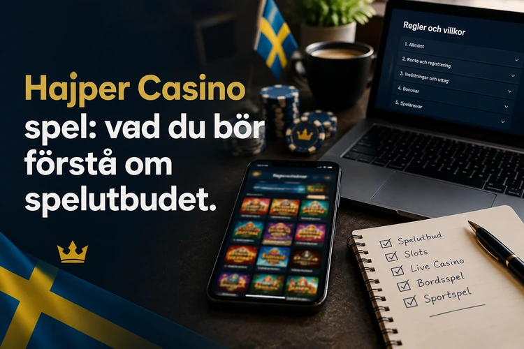 Hajper Casino spel: vad du bör förstå om spelutbudet
