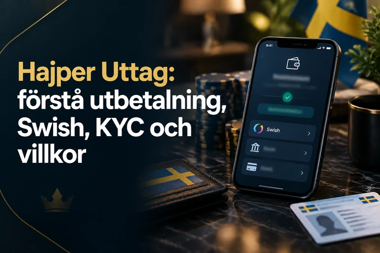 Hajper Uttag: förstå utbetalning, Swish, KYC och villkor innan uttag